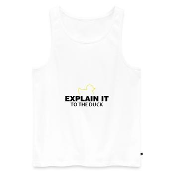 Explain it to the duck nerd programmer gift - Men's Premium Organic Tank Top - white - Front - AI Model Male 178 light (178cm)