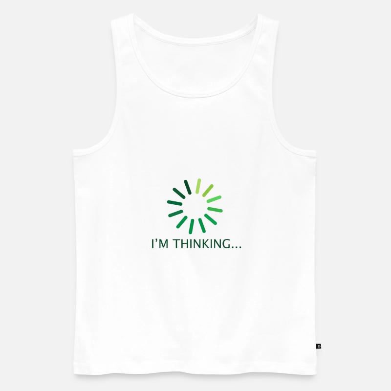 I'm thinking Geschenk Programmierer Nerd - Männer Premium Bio Tank Top - Weiß
