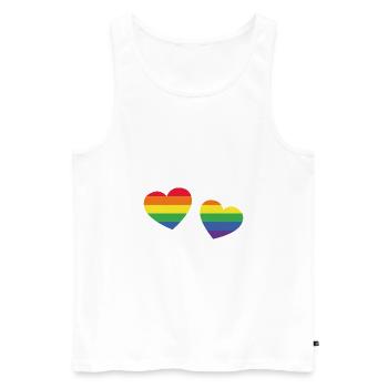 Love hearts lgbt human rights Geschenk - Männer Premium Bio Tank Top - Weiß - Vorne - Michal (187cm)