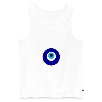 Böser Blick - Männer Premium Bio Tank Top - Weiß - Vorne - AI Model Male 178 light (178cm)