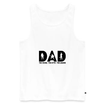 Papa le viking le mythe le cadeau de la légende - Débardeur bio Premium Homme - blanc - Devant - AI Model Male 178 light (178cm)