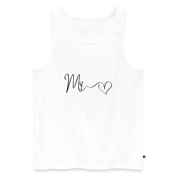 Mr.! Big Heart - Männer Premium Bio Tank Top - Weiß - Vorne - Michal (187cm)