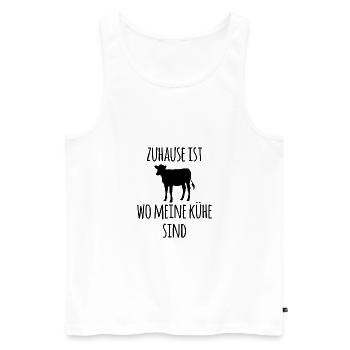 Zuhause ist wo meine kühe sind Landwirt Geschenk - Männer Premium Bio Tank Top - Weiß - Vorne - Michal (187cm)