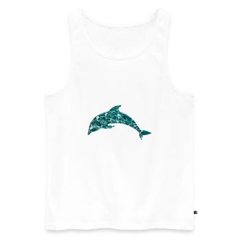 dolphin - Men's Premium Organic Tank Top - white - Front - Michal (187cm)