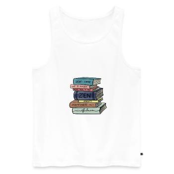 Livres / Light, Dreams & Love - Débardeur bio Premium Homme - blanc - Devant - AI Model Male 178 light (178cm)