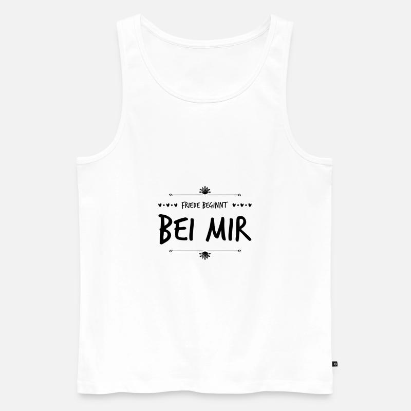 Friede beginnt bei mir - Männer Premium Bio Tank Top - Weiß