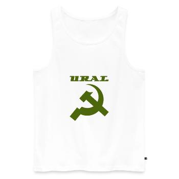 Ural Dnepr USSR motorcycle - Men's Premium Organic Tank Top - white - Front - AI Model Male 178 light (178cm)