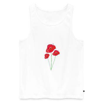 Blumenstrauß Mohnblumen malen - Männer Premium Bio Tank Top - Weiß - Vorne - AI Model Male 178 light (178cm)