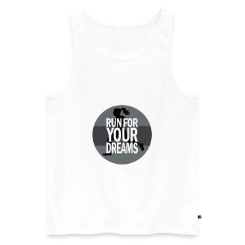 Run for your dream jogging Spruch - Männer Premium Bio Tank Top - Weiß - Vorne - Michal (187cm)