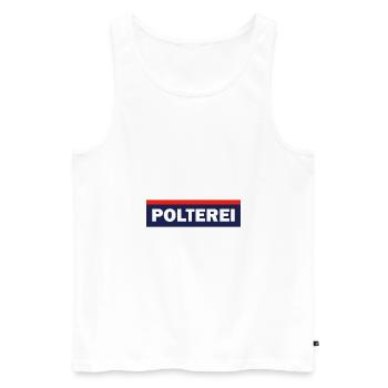Polterei Geschenk Österreich Lederhose - Männer Premium Bio Tank Top - Weiß - Vorne - Michal (187cm)