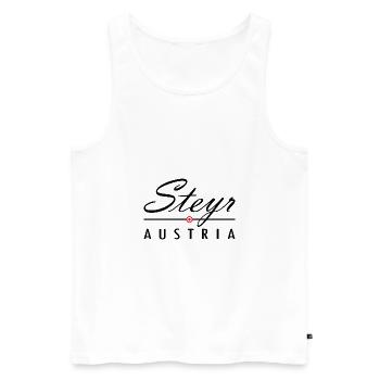 Steyr Austria Geschenk Österreich Lederhose - Männer Premium Bio Tank Top - Weiß - Vorne - Michal (187cm)
