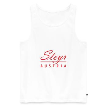 Steyr Austria Geschenk Österreich Lederhose - Männer Premium Bio Tank Top - Weiß - Vorne - Michal (187cm)
