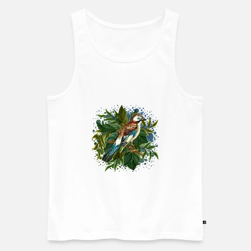 Bunter Vogel - Männer Premium Bio Tank Top - Weiß