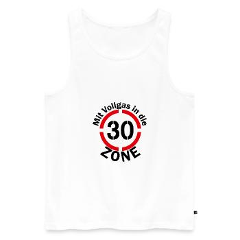 Zone 30 Geburtstag dreißig Geschenk - Männer Premium Bio Tank Top - Weiß - Vorne - Michal (187cm)
