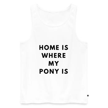 Pony Home - Männer Premium Bio Tank Top - Weiß - Vorne - AI Model Male 178 light (178cm)