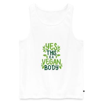 Yes this is a vegan body Vegan Essen Natural - Men's Premium Organic Tank Top - white - Front - Michal (187cm)