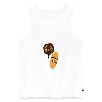 Bon Jour Baguette France French - Débardeur bio Premium Homme - blanc - Devant - Michal (187cm)