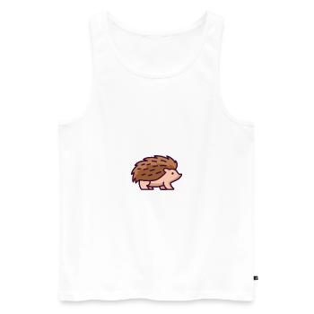 Igel - Männer Premium Bio Tank Top - Weiß - Vorne - Michal (187cm)