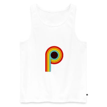 Retro Design Stripes P - Men's Premium Organic Tank Top - white - Front - AI Model Male 178 light (178cm)