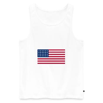 Drapeau américain - Débardeur bio Premium Homme - blanc - Devant - Michal (187cm)