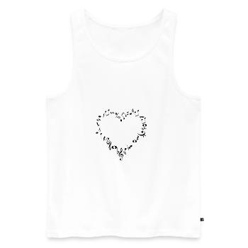 Music notes - Men's Premium Organic Tank Top - white - Front - AI Model Male 178 light (178cm)