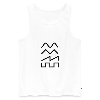 Schallwelle Raving Rave Geschenk Musik - Männer Premium Bio Tank Top - Weiß - Vorne - AI Model Male 178 light (178cm)