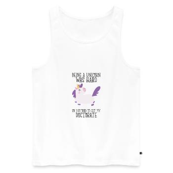 PhD unicorn saying university gift - Men's Premium Organic Tank Top - white - Front - Michal (187cm)