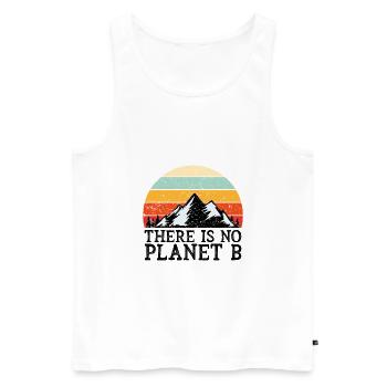 Il n'y a pas de cadeau de protection de l'environnement Planet B - Débardeur bio Premium Homme - blanc - Devant - Michal (187cm)