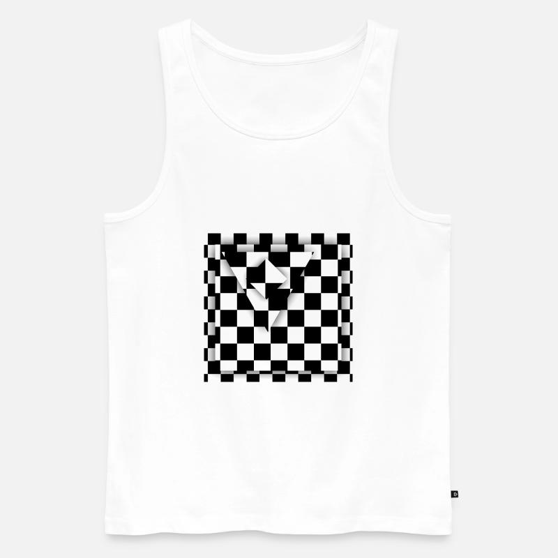 Spielbrett kariert - Männer Premium Bio Tank Top - Weiß