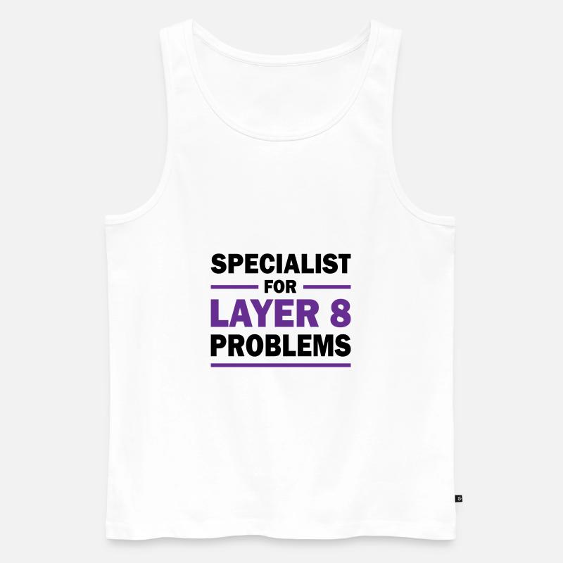 Layer 8 programmer saying gift - Men's Premium Organic Tank Top - white