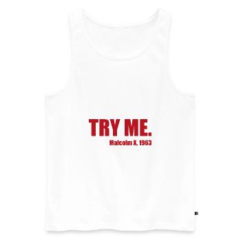 Essayez-moi cadeau fitness gym sport - Débardeur bio Premium Homme - blanc - Devant - AI Model Male 178 light (178cm)