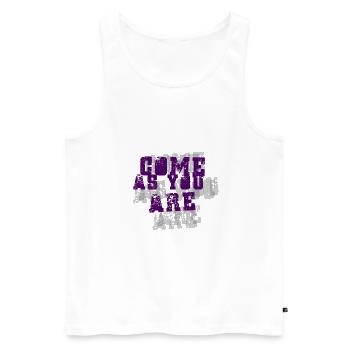Komm, wie du bist - Männer Premium Bio Tank Top - Weiß - Vorne - AI Model Male 178 light (178cm)