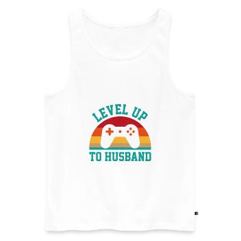 Niveau supérieur au mari Nous avons décidé de la mariée pour toujours - Débardeur bio Premium Homme - blanc - Devant - Michal (187cm)