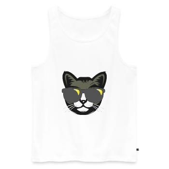Katze - Männer Premium Bio Tank Top - Weiß - Vorne - AI Model Male 178 light (178cm)