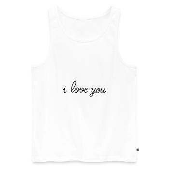 I Love You - Débardeur bio Premium Homme - blanc - Devant - AI Model Male 178 light (178cm)