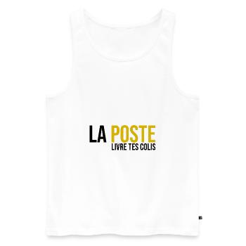 la poste livre tes colis - Débardeur bio Premium Homme - blanc - Devant - AI Model Male 178 light (178cm)