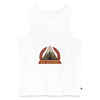 Gehen Sie außerhalb Camping - Männer Premium Bio Tank Top - Weiß - Vorne - Michal (187cm)
