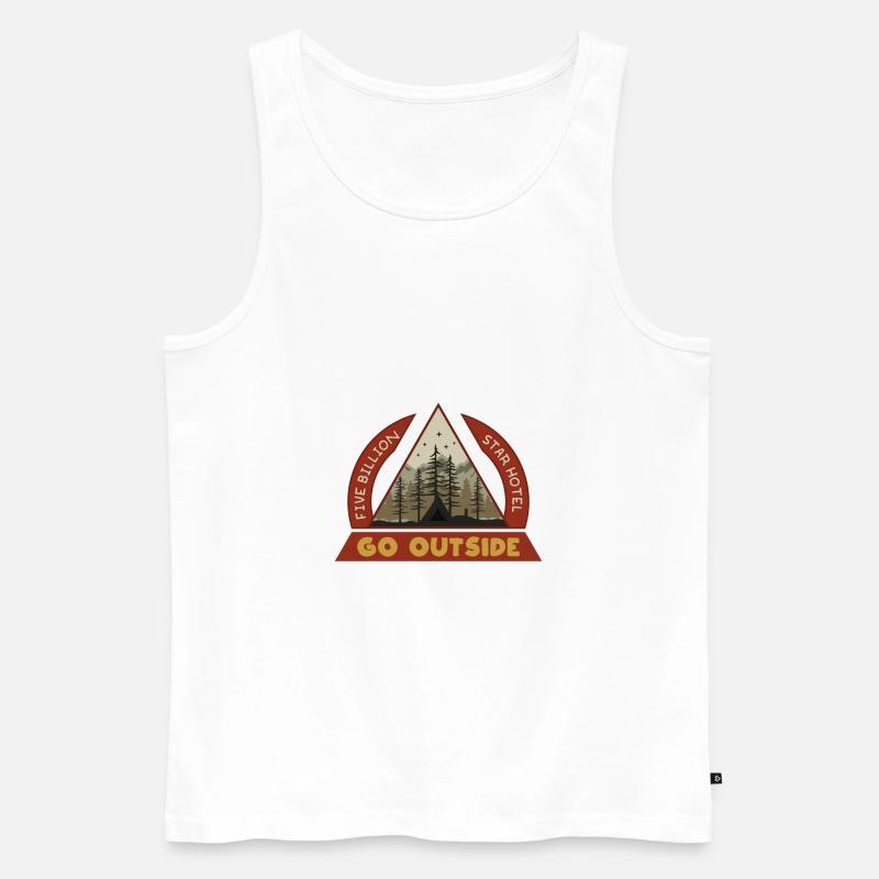 Gehen Sie außerhalb Camping - Männer Premium Bio Tank Top - Weiß