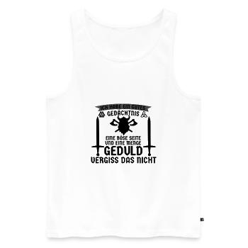 Ich habe ein gutes Gedächtnis und eine böse seite - Männer Premium Bio Tank Top - Weiß - Vorne - AI Model Male 178 light (178cm)