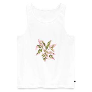 Triostar Stromanthe Aquarell Rosa Blätter - Männer Premium Bio Tank Top - Weiß - Vorne - AI Model Male 178 light (178cm)