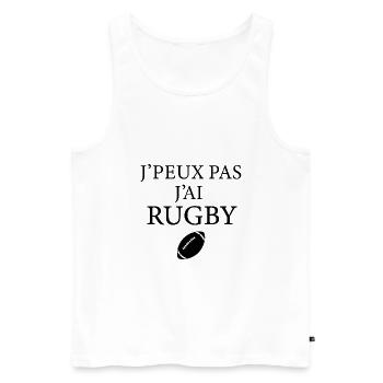 J peux pas j ai Rugby ballon idée cadeau tshirt - Débardeur bio Premium Homme - blanc - Devant - Michal (187cm)
