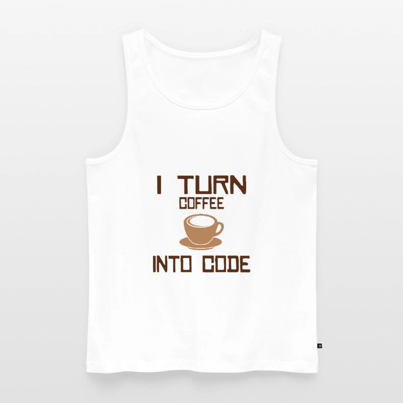 Je transforme le café en code Programmation informatique Débardeur bio Premium Homme