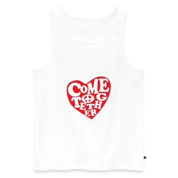 Come together Geschenk Peace - Männer Premium Bio Tank Top - Weiß - Vorne - Michal (187cm)