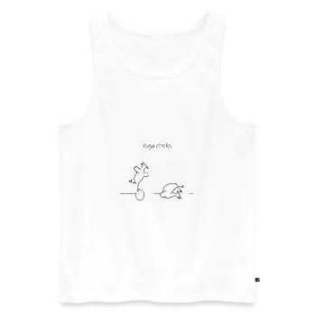Poulets de yoga - Débardeur bio Premium Homme - blanc - Devant - Michal (187cm)