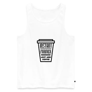 Instant farmer juste add coffee agriculteur cadeau - Débardeur bio Premium Homme - blanc - Devant - Michal (187cm)