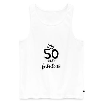 50 and fabulous birthday gift years - Men's Premium Organic Tank Top - white - Front - AI Model Male 178 light (178cm)