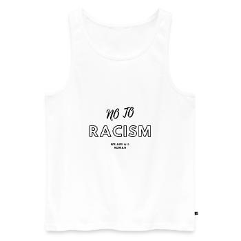 NO TO RACISM We are all HUMAN - Débardeur bio Premium Homme - blanc - Devant - AI Model Male 178 light (178cm)