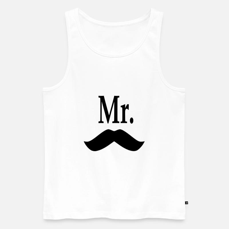 Herr Schnurrbart. - Männer Premium Bio Tank Top - Weiß