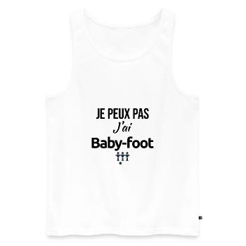 Babyfoot Je peux pas j'ai... sport football jeux - Débardeur bio Premium Homme - blanc - Devant - Michal (187cm)