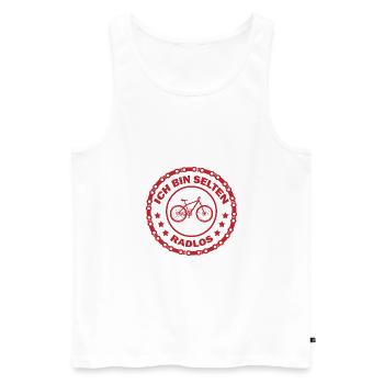 Ich bin selten radlos Geschenk Fahrrad Radfahrer - Männer Premium Bio Tank Top - Weiß - Vorne - Michal (187cm)
